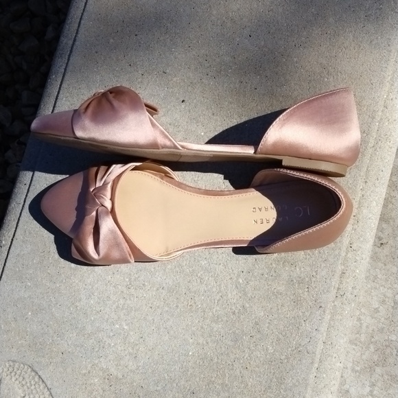 NWOT Lauren Conrad BlushPink Gazania Satin Bow D'Orsay Flat Sz9 girlhood wedding - Picture 9 of 10